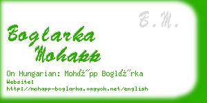 boglarka mohapp business card